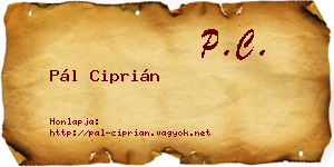 Pál Ciprián névjegykártya